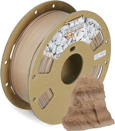 OVERTURE Rock PLA Filament 1.75mm, Marble PLA 3D Printer Filament 1kg Spool (2.2lbs), Dimensional Accuracy  /- 0.03 mm, Fit Most FDM Printer (Sedimentary Rock)