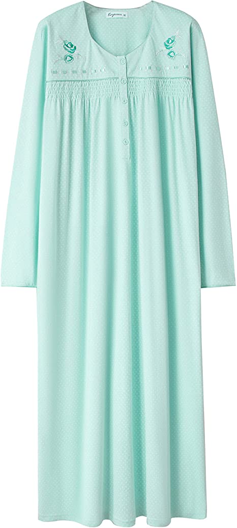 Keyocean Nightgowns for Women, Soft Comfortable 100% Cotton Short