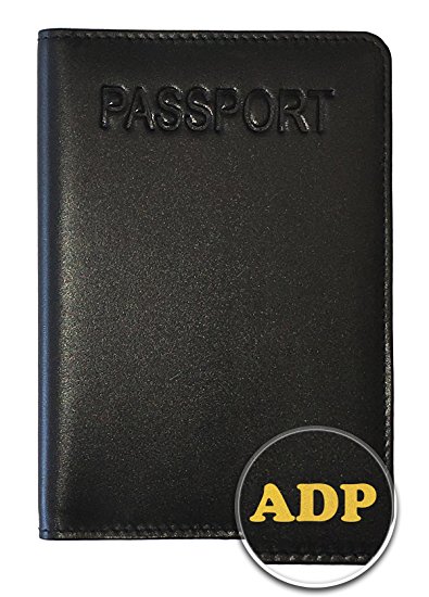 Personalized Monogrammed Leather RFID Passport Cover Holder