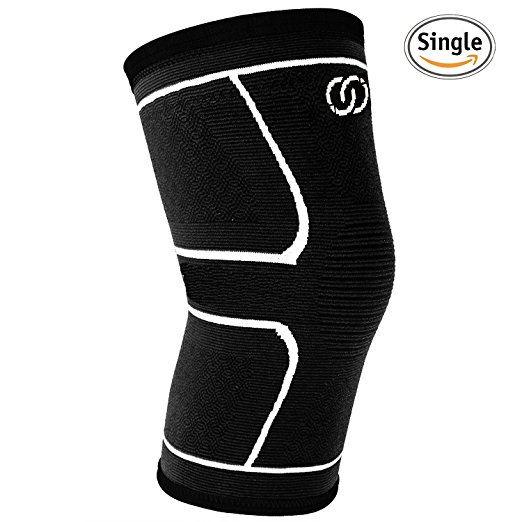 Knee Brace Compression Sleeve Support by Compressions - Best for Meniscus Tear, Arthritis, ACL, MCL, Running, Jogging, Sports, Joint Pain Relief and Injury Recovery - Single Wrap for Men and Women