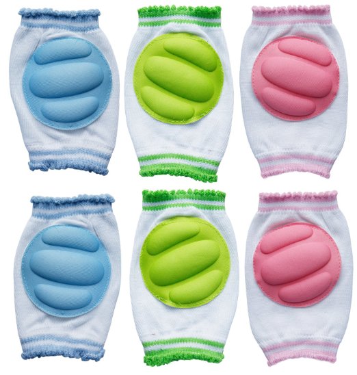 Leyaron Breathable Adjustable Elastic Unisex Infant Toddler Baby Kneepads Knee Elbow Pads Crawling Safety Protector, 3 Pairs