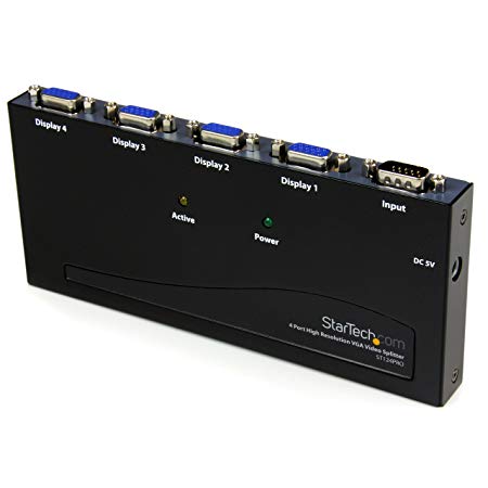 StarTech.com 4-Port VGA Video Splitter - 300 MHz- VGA Splitter - 4 port - 2048x1536 @ 80Hz (ST124PRO)