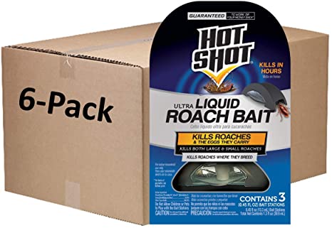 Hot Shot HG-96591 Ultra Liquid Roach Bait, Kills in Hours, 18-Count