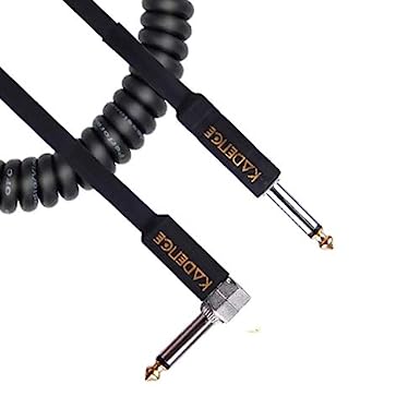 Kadence Premium Vintage Coil Guitar Cable, Straight to Right Angle-Premium Coil Instrument Cable, Jack/Jack Angled, black