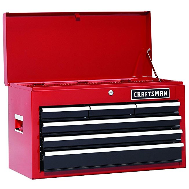 Craftsman 6 Drawer Heavy Duty Top Tool Chest, All Steel Construction & Smooth Glide Drawers