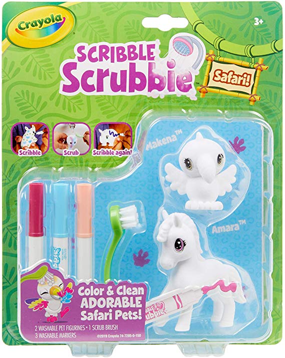 Crayola Scribble Scrubbie Safari 2 Pack Animal Toy Set Age 3