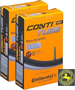 Continental Race 26" 650x20-25c Inner Tubes - 42mm Presta Valve (Pack of 2 Tubes w/Conti Sticker)