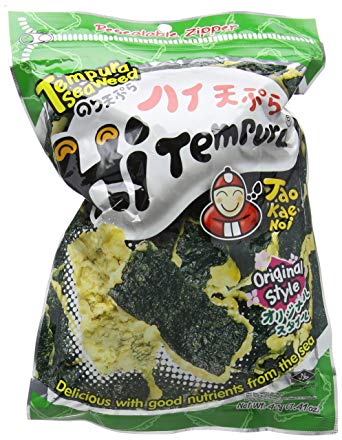 Tao Kae Noi Hi Tempura Seaweed Original Snacks 40 g (Pack of 6)