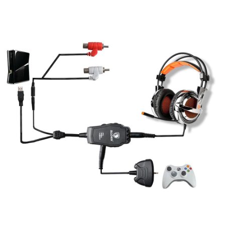 Sades 35 mm Gaming Headset Heasphones Connection Convert Cable Adapter For PlayStation3 PS3 Xbox 360 PC