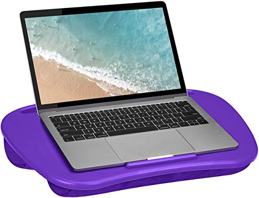 LapGear Mydesk Lap Desk with Device Ledge and Phone Holder - Purple - Fits Up to 15.6 Inch Laptops - Style No. 44442