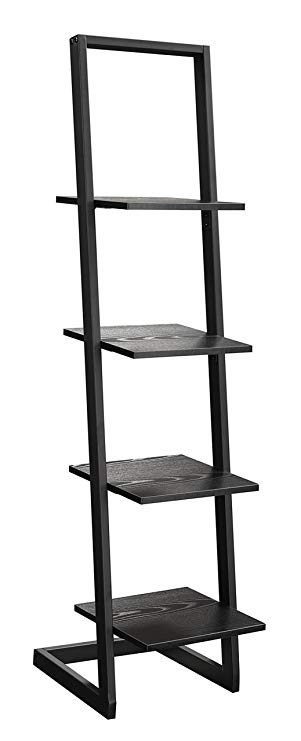 Convenience Concepts Designs2Go 4-Tier Ladder Bookshelf, Black