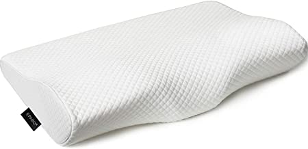 DACOB1 Contour Memory Foam Pillow Orthopedic Sleeping Pillows, Ergonomic Cervical Pillow for Neck Pain - for Side Sleepers, Back and Stomach Sleepers, Free Pillowcase Included (Firm & Standard Size)
