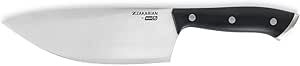 Zakarian by Dash 7" Chef Grade German Steel Rocking Chef Knife with Sheath for Chopping and Slicing - Black