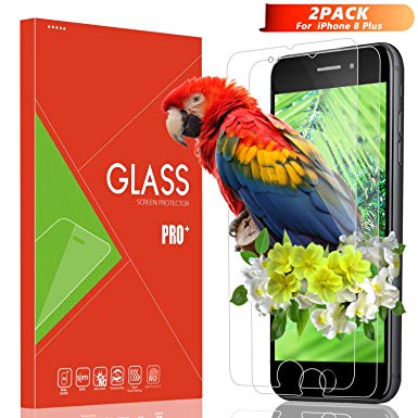 TAIKON iPhone 8 Plus/7 Plus Screen Protector [2 Pack], Full Coverage HD Tempered Glass, 9H Hardness, Anti-Scratch Screen Protector for Apple iPhone 8 Plus 7 Plus 6s Plus 6 Plus