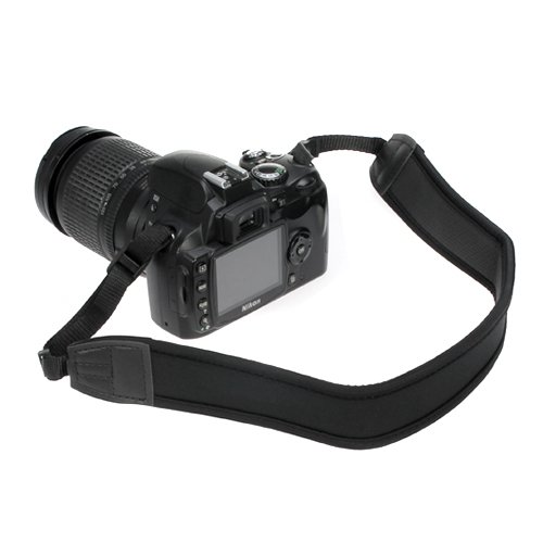 BIRUGEAR Black Anti-Slip DSLR Camera Neoprene Neck/Shoulder Strap for Canon, Nikon, Sony, Panasonic, FujiFilm, Olympus and more Digital SLR Camera
