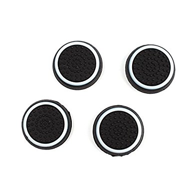 Eachbid 2 Pairs Thumb Stick Joystick Grip Controller For PS4 Black White