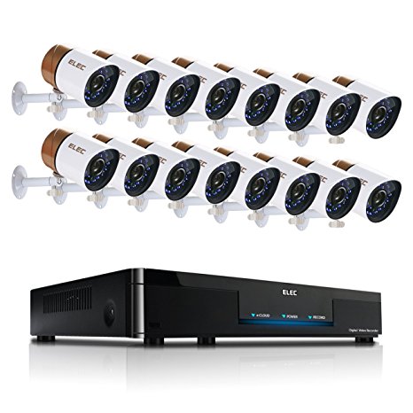 ELEC 16CH 960H HDMI DVR Security Camera System Home CCTV Video Recorder Surveillance Kit, IR-CUT Night Vision Remote Access, Designed in U.S/ U.S Brand, NO Hard Drive
