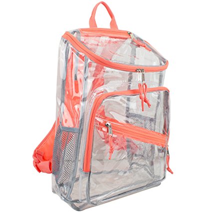 Eastsport Clear Top Loader Backpack, Coral