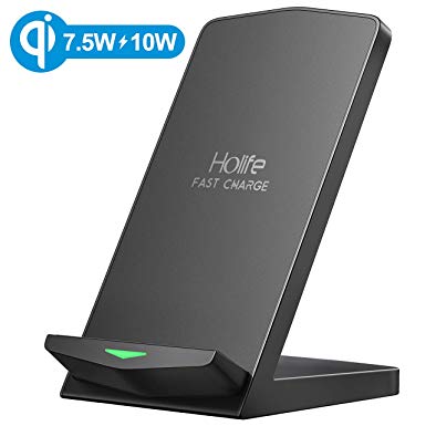 Fast Wireless charger, PICTEK 7.5W Qi-Certified Wireless Charger Fast Charging Stand Compatible with iPhone X/XS/XS Max/XR/8/8 Plus, 10W Fast Charger Stand for Galaxy S8/S8 /S9/S9 /Note 9/8/S7/S7 Edge