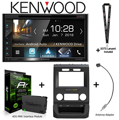 Kenwood DDX6905S DVD Receiver, iDatalink KIT-FTR1 Factory System Adapter for Select Ford Pickups, ADS-MRR Interface Module and BAA22 Antenna Adapter and a SOTS Lanyard