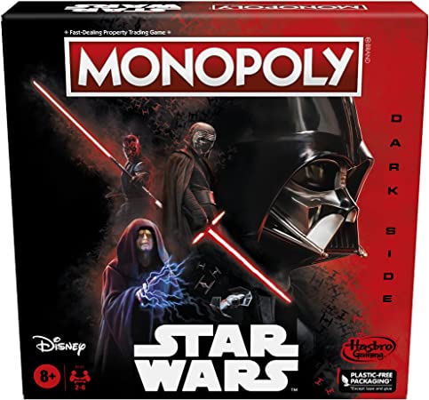 Monopoly: Disney Star Wars Dark Side Edition Board Game for Families and Kids Ages 8 , Star Wars Gift, Family Game Night