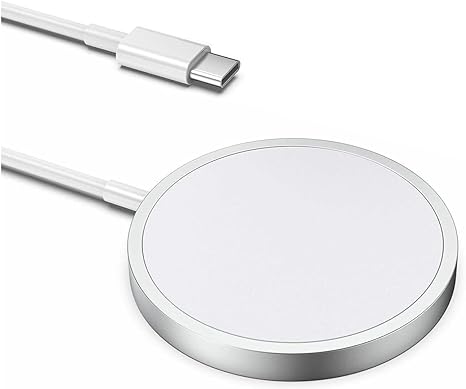 Apple Magsafe Charger [APPLE MFi Certified] 2023 Updated Version iPhone 15W Fast Wireless Charger, Type C Charging Cable Magnetic Charger Pad for iPhone 15/14/13/12/Pro/Pro Max/Plus,AirPods Pro，Silver