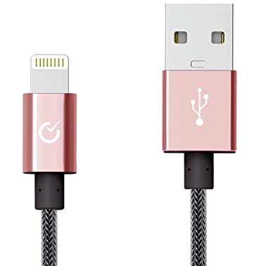 Volts USB-A to Lightning Cable Cord, MFi Certified Charger Compatible with iPhone, iPad, Rigorously Tested for Long Lifespan (Rose Gold 3.3 Feet)