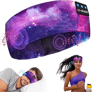 LC-dolida Bluetooth Headband, Sleep Headphones Headband Headphones Earphones Wireless, Sleep Mask for Sleeping, Sports, Gifts, Workout, Jogging, Yoga,Insomnia, Air Travel, Meditation