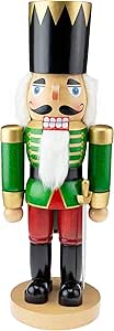 Clever Creations Functional Green Soldier 17 Inch Traditional Wooden Nutcracker, Festive Christmas Décor for Shelves and Tables