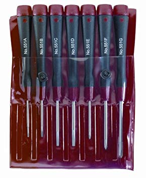 Starrett S551Z-7 Precision Screwdriver Set, 7-Piece