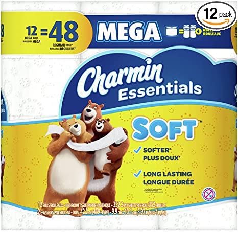 Charmin Essentials Soft Toilet Paper 12 Mega Rolls