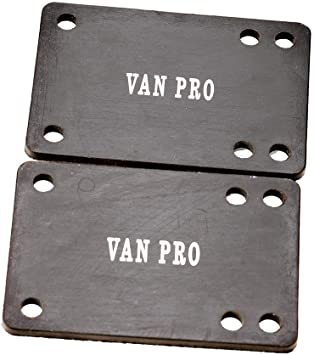 vanpro Trucks pad 1/8 Rubber Skateboard Risers for Preventing Wheelbite and Absorbing Impact Shock, Reduces Vibrations to Extend Hardware Life(Snow Black, Pack of 2)