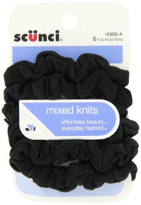 Scunci Effortless Beauty Mini Slinky Black Twisters, 12-Count