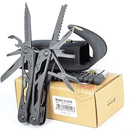 Ganzo G202B Multi Tool(Pliers, Can/Bottle Opener, Fine Edge Blade, Screwdriver with Kits Fishing Tools (G202B)