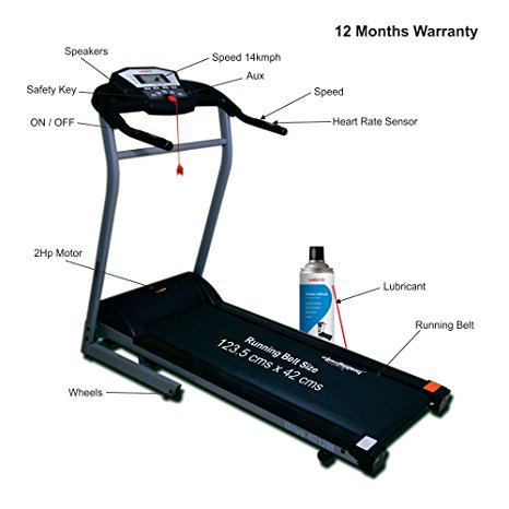 Healthgenie Drive 4012M Motorized Treadmill With Silicone Lubricant 550Ml, Manual Incline & Max Speed 14 Kmph - 12 Months Warranty