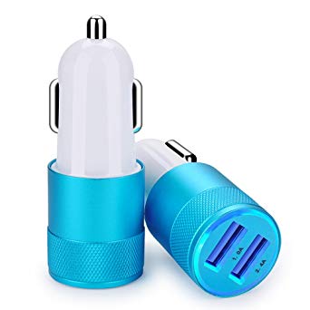 Phone Car Charger, FiveBox 2-Pack 3.4A Dual USB Universal Car Charger Adapter Block Box Case for Android, iPhone X 8 7 6S 6 Plus,Samsung Galaxy S9 S8 S7 S6 Edge,LG G6 G5 V20, Sony, Nokia, Moto, HTC