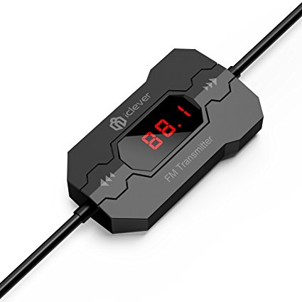 ICLEVER Auto-Scan Universal Wireless FM Transmitter with USB Car Charger for Smartphone MP3