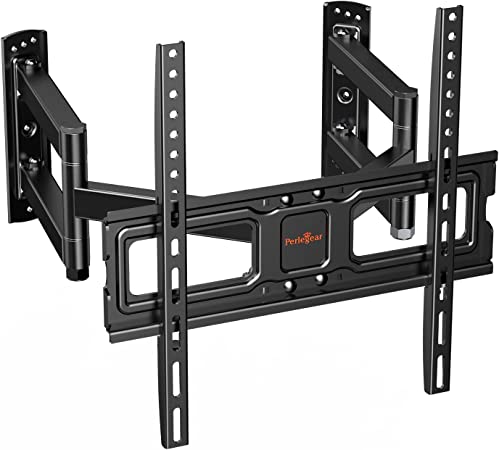 Perlegear Corner TV Wall Mount for Most 26-60 inch TVs up to 99 lbs, Full Motion Corner TV Mount with Dual Articulating Arms, Corner TV Bracket with Swivel Tilt Extension, Max VESA 400x400mm, PGCMF4