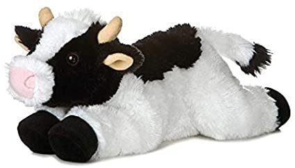 AuroraPlush Flopsie 12" Mid-Size Stuffed Animal Collection (May Bell- Cow)