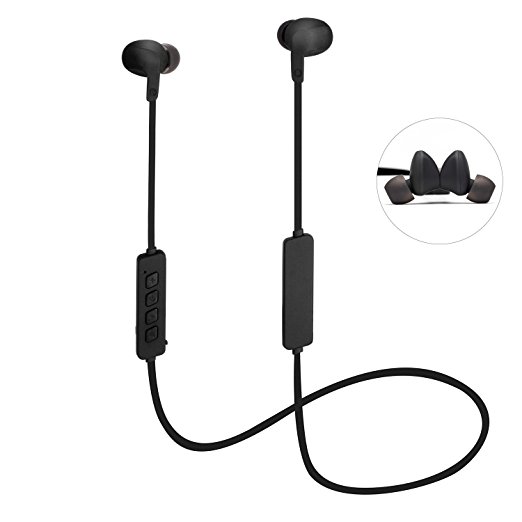 Medelec M11 Pro V4.0 Wireless Bluetooth Sports Headphones Sweat proof Noise Cancelling Earbuds Stereo Headset Neckband with Mic Snapshot Function for Smart phones Bluetooth-enabled Tablets Black