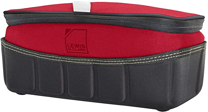 Lewis N. Clark Travelflex Toiletry Kit, Makeup Bag, Shower Caddy   Travel Organizer for Luggage, Carry-on or Suitcase, Classic Side Zip, Red