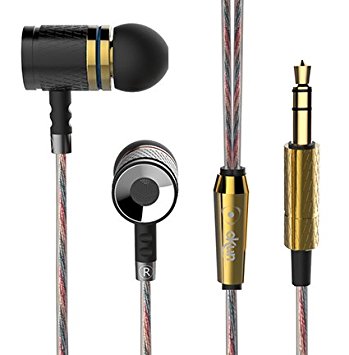 Earphones ,Headphones Okun HD50 In-Ear Earbuds with Metal Housing Heavy Deep Bass Comfort-Fit iPhone, Samsung, Tablet, PC, and Other Devices with 3.5 mm (Without Microphone)