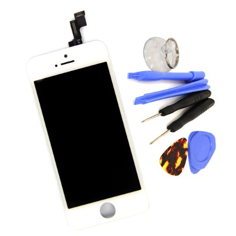 Original LCD Screen Display for iPhone 5S Replacement Part   Tools (White)