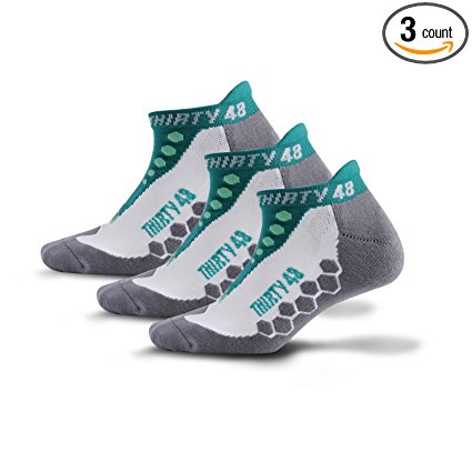 Thirty 48 Running Socks for Men and Women by Features CoolMax Fabric That Keeps Feet Cool & Dry - 1 Pair, 3 Pair, or 6 Pair