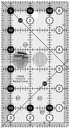 Creative Grids 3.5" x 6.5" Quilting Ruler Template by Rachel Cross CGR36