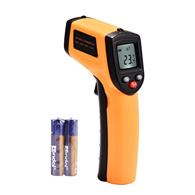 MeterMall Infrared Thermometer Digital Laser IR Temperature Meter Handheld Non-contact Tester with LCD Display Screen (- 58 - 716℉/-50 - 380℃)