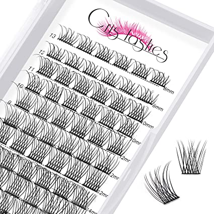 78pcs Crislashes DIY Individual Lashes, Eyelash Clusters C Curl Mix8-16mm Length 13 Rows Lash Clusters Mixed Length Wide Stem Soft Cluster Lashes Natural Look Lashes For Home Use(B-C Curl Mix8-16mm)