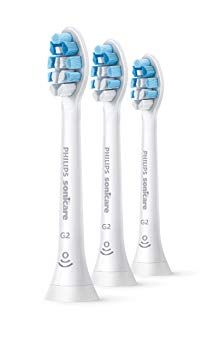 Genuine Philips Sonicare Optimal Gum Health replacement toothbrush heads, HX9033/65, BrushSync technology, White 3-pk