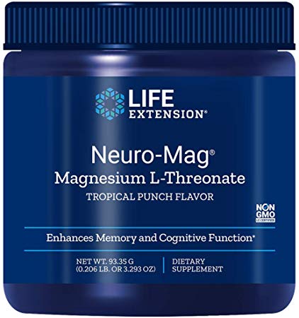 Life Extension Neuro-Mag Magnesium Threonate, Tropical Punch, 3.293 Ounce