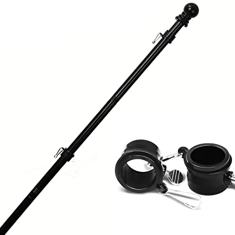 diig 6FT Flag Pole Kit,Stainless Steel Heavy Duty Black American US Flagpole, Rustproof for Outdoor Garden Roof Walls Yard Truck (Without Bracket)